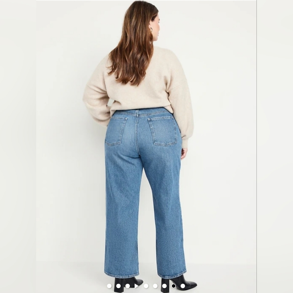 Old Navy Maren High-Waisted Sky-Hi Wide-Leg Jeans Size 22 (Waist-44") - Picture 2 of 9